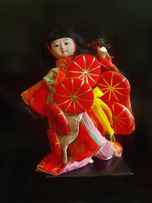 rara muñeca japonesa vendedora de sombreros pieza colección