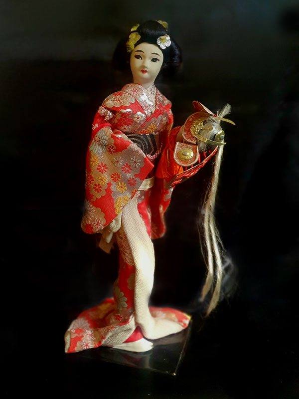 antigua princesa de guerrero Samurai muñeca japonesa