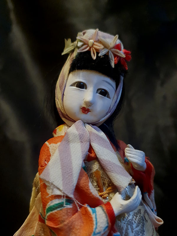 primer plano de muñeca geisha colecciones Japón