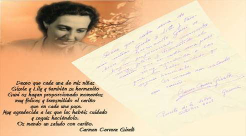 Carmen Cervera y mu&ntilde;eca Gisela