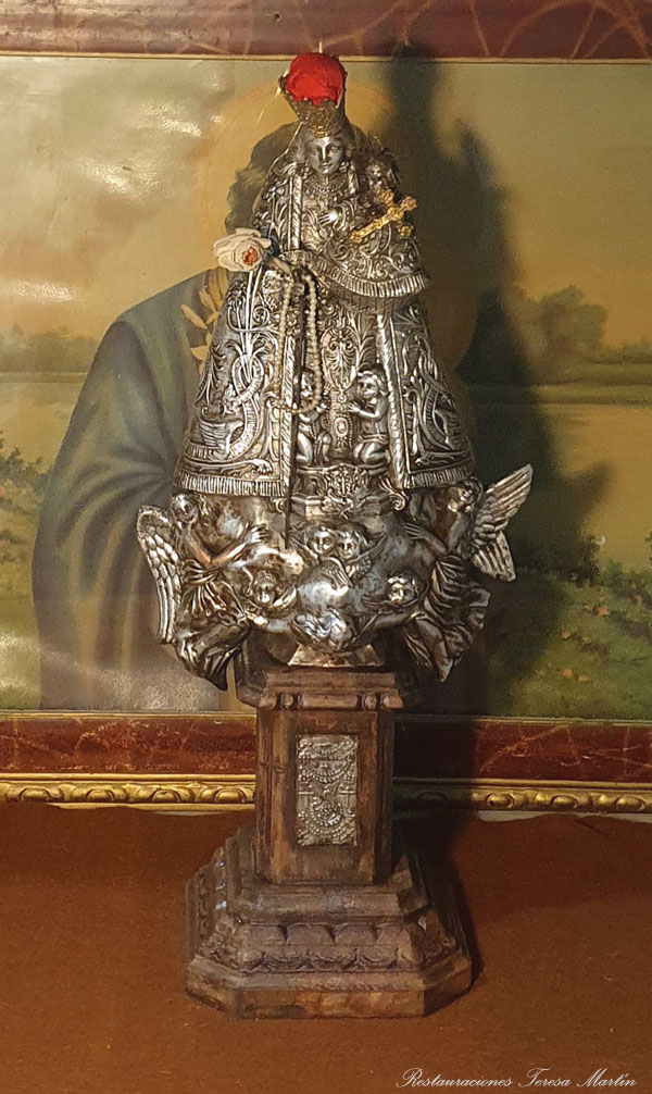 restauracion virgen de metal