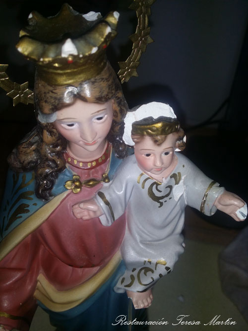 RESTAURACION VIRGEN ESCAYOLA