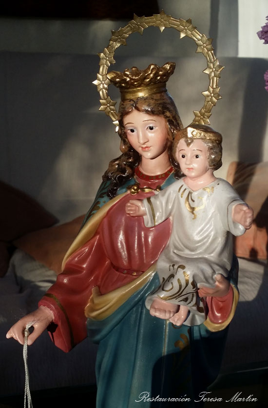 RESTAURACION FIGURA VIRGEN ESCAYOLA